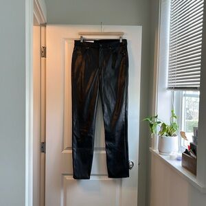 Black vegan leather pants